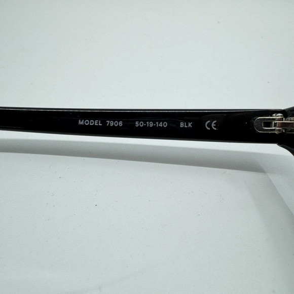 7 For All Mankind Model 7906 50-19-140 Eyeglasses Frame Black Round H9703 - Picture 5 of 8